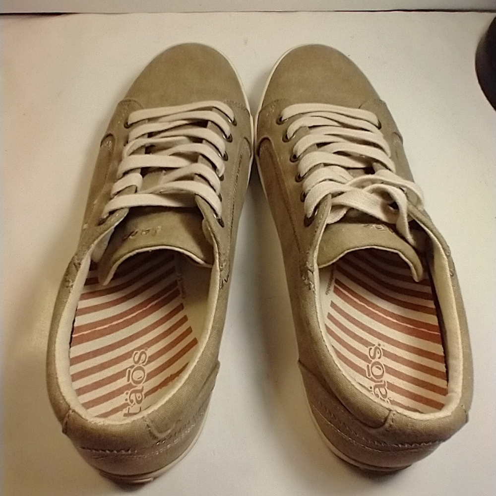 Taos Star Khaki Wash Lace Up Canvas Sneakers Shoes Women's sz 11. - Picture 8 of 11